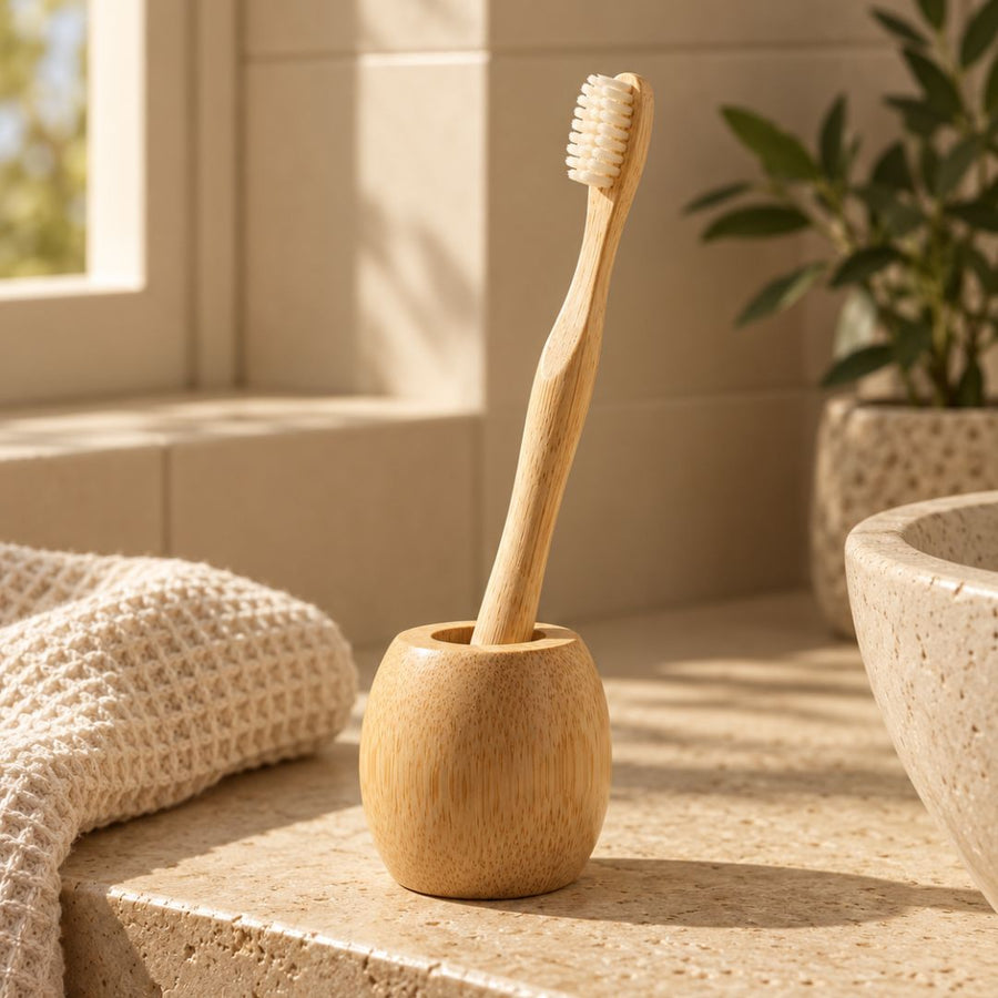 Tandborstehållare i bambu