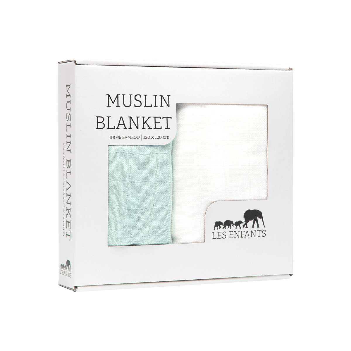 Muslinfiltar i bambu – grön och vit