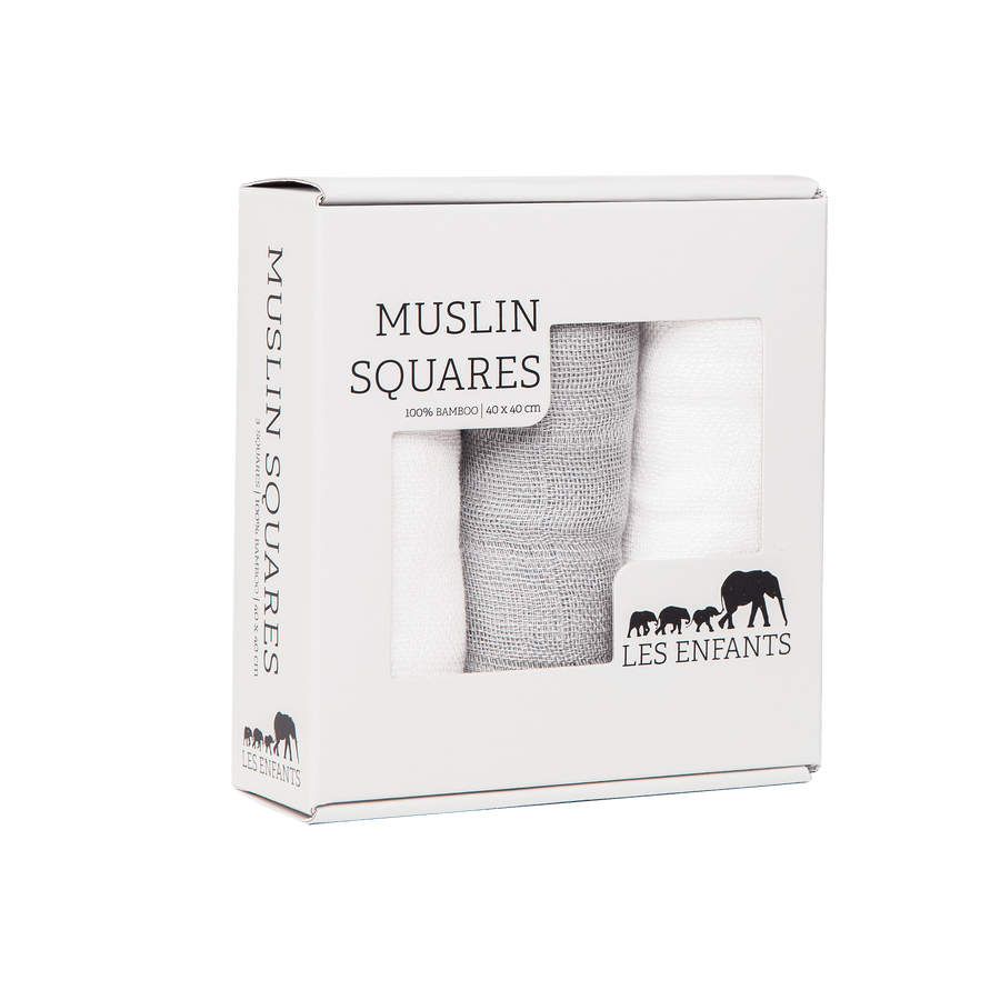 Muslindukar i bambu, 3-pack