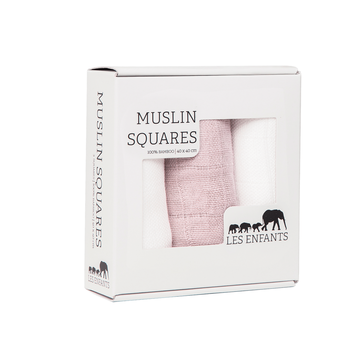 Muslindukar i bambu – rosa och vit