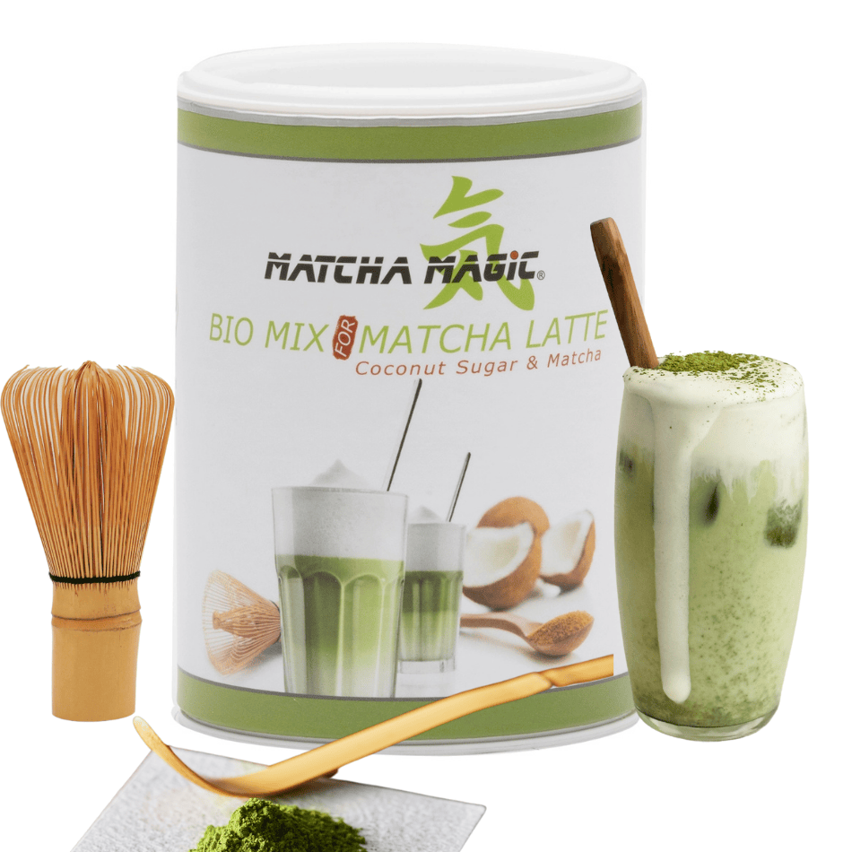 Matcha latte-set med visp och sked