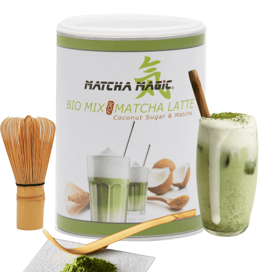 Matcha latte-set med visp och sked